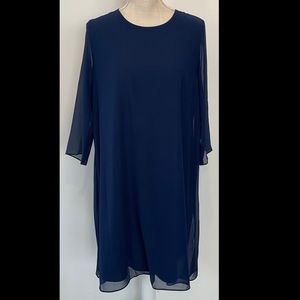 Eva Mendes A Line Cocktail Dress Lined with Sheer Top Layered - NWT